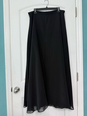 B2 Black Chiffon Maxi Formal Skirt Vintage